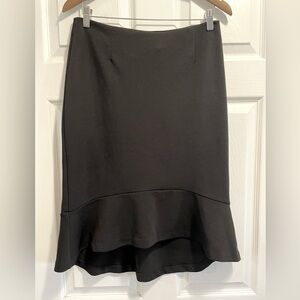 Michael Kors Hi Low black skirt size 8 gold back zip